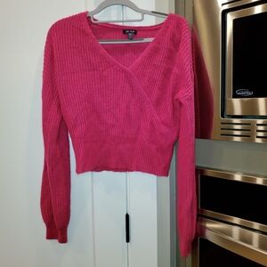 New Knit Pink V-Neck Knit Sweater